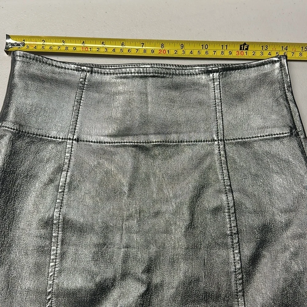 Free People Silver Denim Skirt